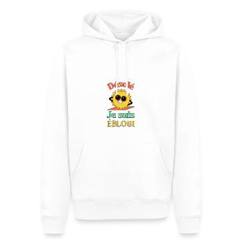 DÉSOLÉ JE SUIS ÉBLOUI PAR LE SOLEIL ! - Sweat à capuche Premium bio Homme - blanc - Devant - Nico (187cm)