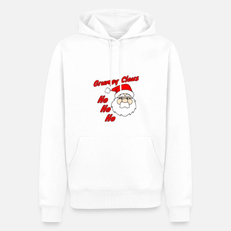 Grumpy Claus HoHoHo - Männer Premium Bio Hoodie - Weiß