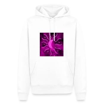 LUNE DE MANDALA VIOLETTE - Sweat à capuche Premium bio Homme - blanc - Devant - Nico (187cm)