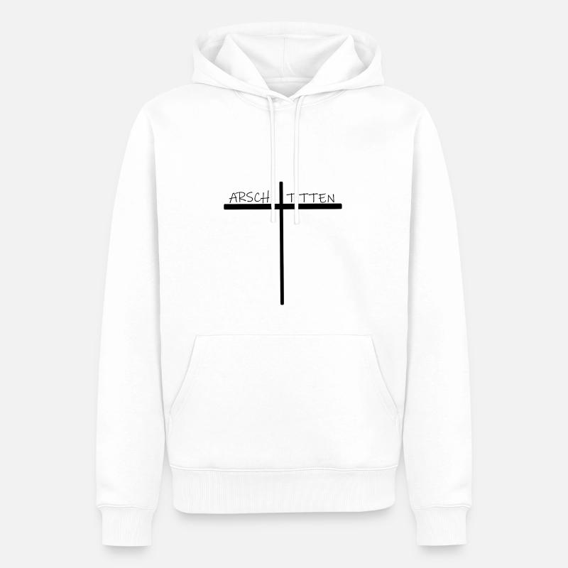Arsch oder Titten - Männer Premium Bio Hoodie - Weiß