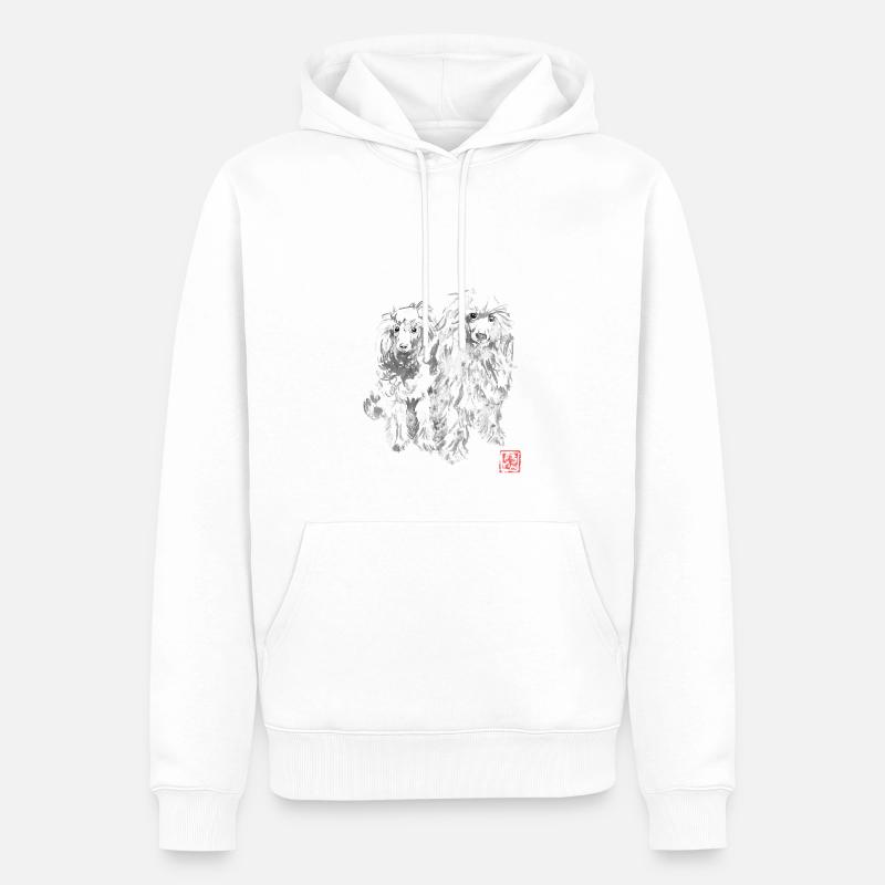 2 dogs - Sweat à capuche Premium bio Homme - blanc