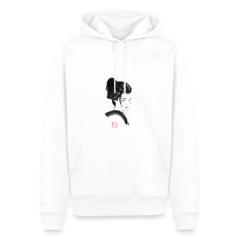 Geisha Rote Lippen - Männer Premium Bio Hoodie - Weiß - Vorne - Nico (187cm)
