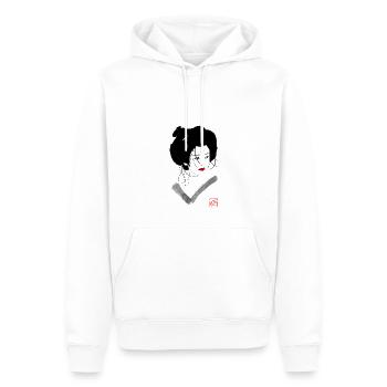 Geisha ungekämmt - Männer Premium Bio Hoodie - Weiß - Vorne - Nico (187cm)