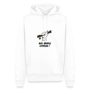 AUX ARBRES CITOYENS ! (écologie) - Sweat à capuche Premium bio Homme - blanc - Devant - Nico (187cm)