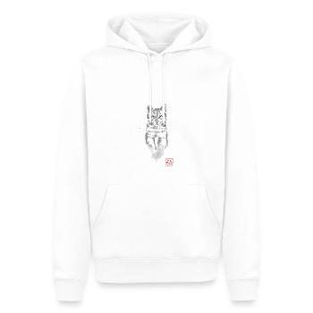 Katze im Baum beobachten - Männer Premium Bio Hoodie - Weiß - Vorne - Nico (187cm)