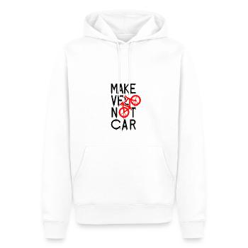 MAKE VÉLO NOT CAR ! (cyclisme) - Sweat à capuche Premium bio Homme - blanc - Devant - Nico (187cm)