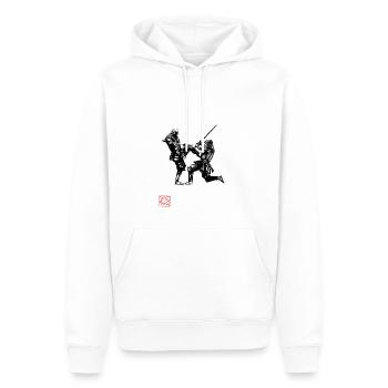 Samurai Fight - Men’s Premium Organic Hoodie - white - Front - Nico (187cm)