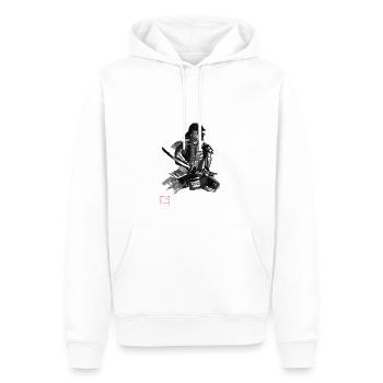 Samurai in Armor - Men’s Premium Organic Hoodie - white - Front - Nico (187cm)