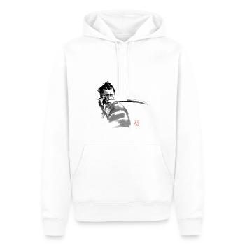 samurai en garde 03 - Sweat à capuche Premium bio Homme - blanc - Devant - Nico (187cm)