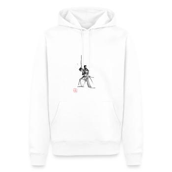 Samurai on guard - Men’s Premium Organic Hoodie - white - Front - Nico (187cm)