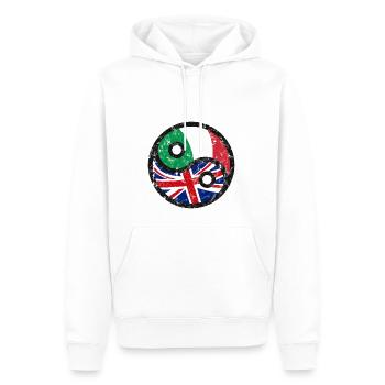 UK & Italien - Britische Italienische Flagge - Männer Premium Bio Hoodie - Weiß - Vorne - Nico (187cm)