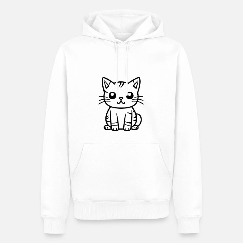 Katze Katzen Kätzchen Katzendame - Männer Premium Bio Hoodie - Weiß