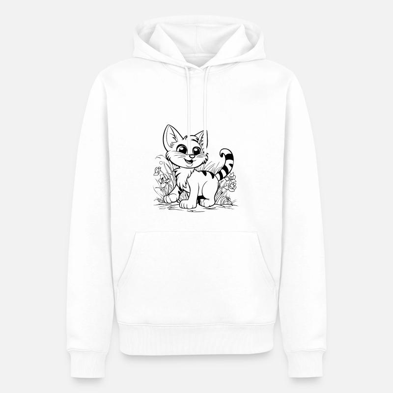 Chat chaton chaton dame - Sweat à capuche Premium bio Homme - blanc