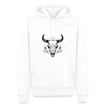 Crâne de vache Boho - Sweat à capuche Premium bio Homme - blanc - Devant - Nico (187cm)