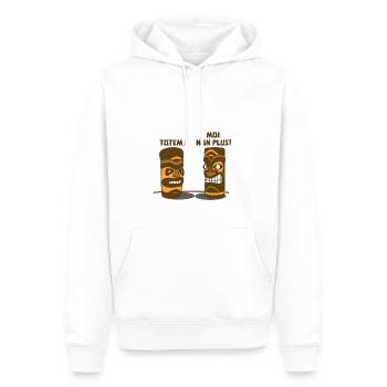 TOTEM, MOI NON PLUS ! - Sweat à capuche Premium bio Homme - blanc - Devant - Nico (187cm)