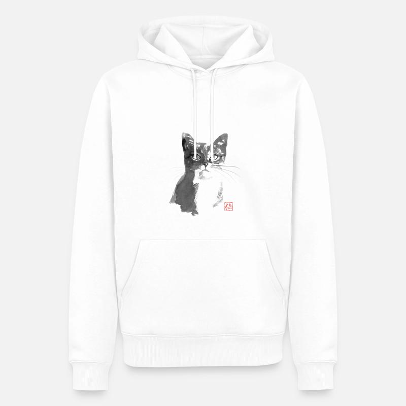 mokka - Sweat à capuche Premium bio Homme - blanc