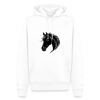 Poney tête de cheval - Sweat à capuche Premium bio Homme - blanc - Devant - Nico (187cm)