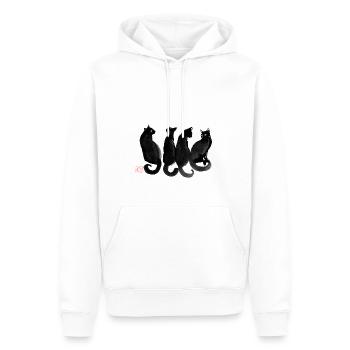4 cats - Sweat à capuche Premium bio Homme - blanc - Devant - Nico (187cm)