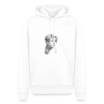michelle - Sweat à capuche Premium bio Homme - blanc - Devant - Nico (187cm)