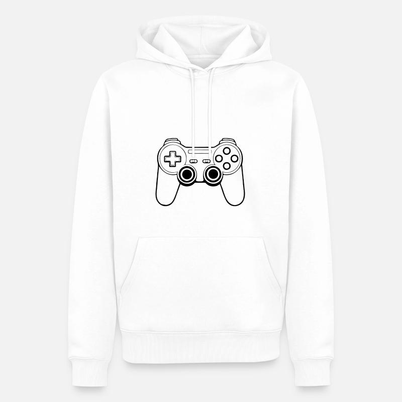 Controller Gaming Videospiele Gamepad - Männer Premium Bio Hoodie - Weiß