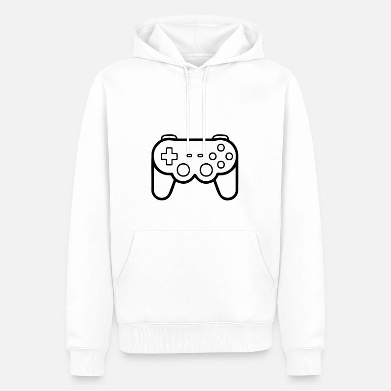 Controller Gaming Videospiele Gamepad - Männer Premium Bio Hoodie - Weiß