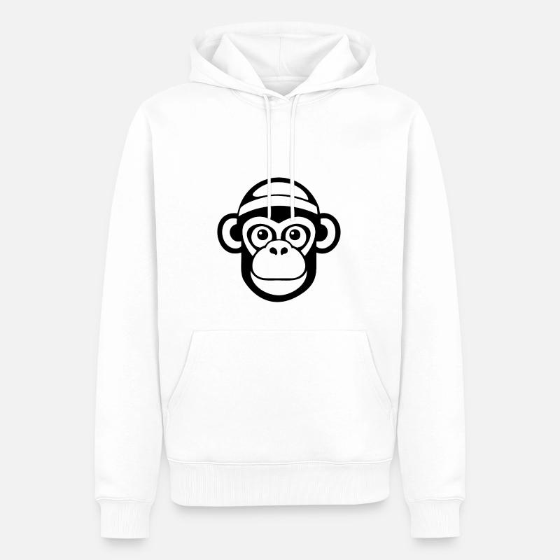 Monkey Monkey Monkey Face Jungle - Men’s Premium Organic Hoodie - white
