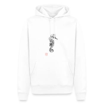 Seepferdchen - Männer Premium Bio Hoodie - Weiß - Vorne - Nico (187cm)
