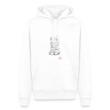 Elefantenfuß - Männer Premium Bio Hoodie - Weiß - Vorne - Nico (187cm)