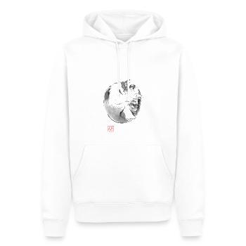 round cat - Sweat à capuche Premium bio Homme - blanc - Devant - Nico (187cm)