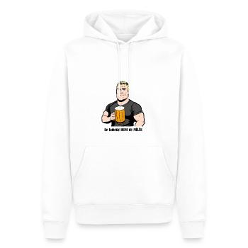 LE FAMEUX DEMI DE MÊLÉE ! (Rugby) - Sweat à capuche Premium bio Homme - blanc - Devant - Nico (187cm)