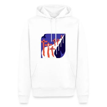 Les fleurs. Un chemin d’amour et d’éphémère - Sweat à capuche Premium bio Homme - blanc - Devant - Nico (187cm)