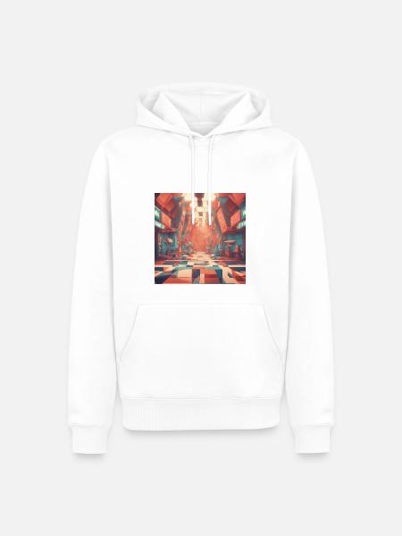 retro-futurismus,1950s, Lowpoly,artwork,scetch - Männer Premium Bio Hoodie - Weiß