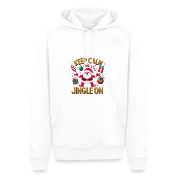 Bewahren Sie Ruhe und Jingle auf Weihnachtsdesign - Männer Premium Bio Hoodie - Weiß - Vorne - Nico (187cm)