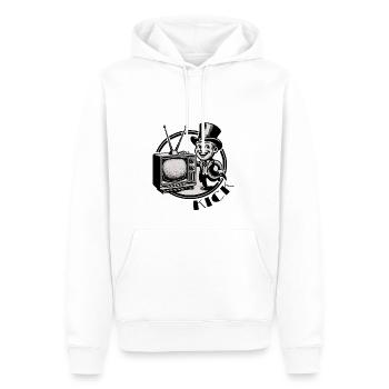 Retro Kick TV - Mainstream abschalten - Männer Premium Bio Hoodie - Weiß - Vorne - Nico (187cm)