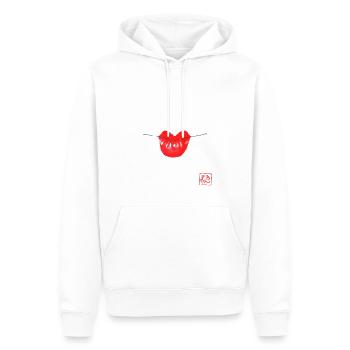 geisha mouth - Sweat à capuche Premium bio Homme - blanc - Devant - Nico (187cm)