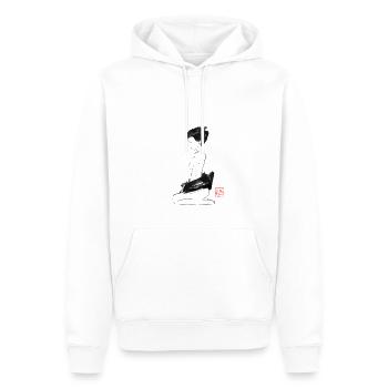 Geisha entkleidet - Männer Premium Bio Hoodie - Weiß - Vorne - Nico (187cm)