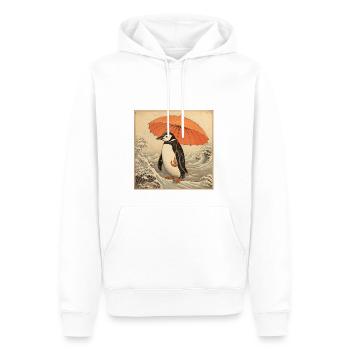 Penguin Ukiyo-e no2 - Sweat à capuche Premium bio Homme - blanc - Devant - Nico (187cm)