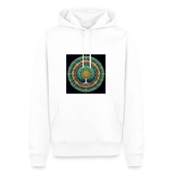 L’arbre de la paix pure - Sweat à capuche Premium bio Homme - blanc - Devant - Nico (187cm)
