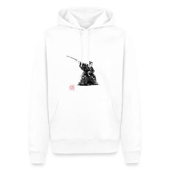 Samurai Fight - Men’s Premium Organic Hoodie - white - Front - Nico (187cm)