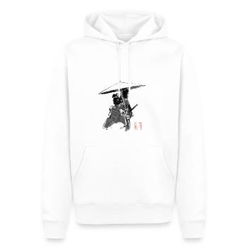 pormenade - Sweat à capuche Premium bio Homme - blanc - Devant - Nico (187cm)