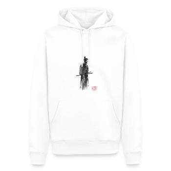 Samurai Profile - Men’s Premium Organic Hoodie - white - Front - Nico (187cm)