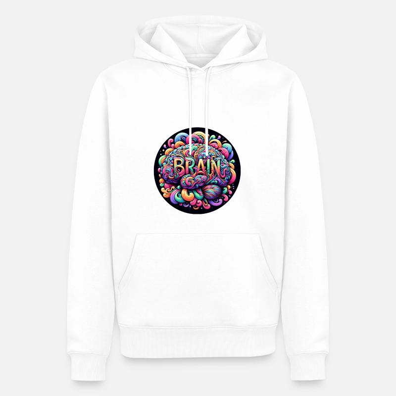 Buntes Denkvermögen - Männer Premium Bio Hoodie - Weiß