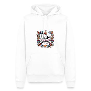 La vie c'est aujourd'hui - Sweat à capuche Premium bio Homme - blanc - Devant - Nico (187cm)
