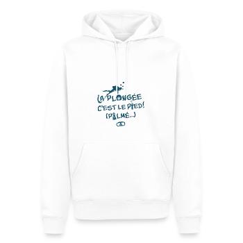 LA PLONGÉE, C'EST LE PIED ! - Sweat à capuche Premium bio Homme - blanc - Devant - Nico (187cm)