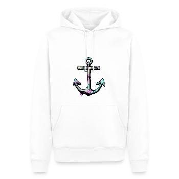 Anker - Männer Premium Bio Hoodie - Weiß - Vorne - Nico (187cm)