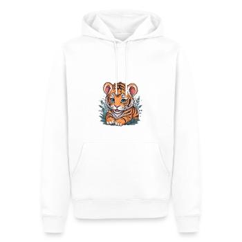 TIGER Baby 9 - Männer Premium Bio Hoodie - Weiß - Vorne - Nico (187cm)