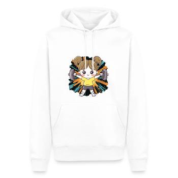 Training Workout Gym - Männer Premium Bio Hoodie - Weiß - Vorne - Nico (187cm)