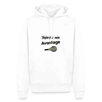 TOUJOURS À MON AVANTAGE ! (tennis) - Sweat à capuche Premium bio Homme - blanc - Devant - Nico (187cm)