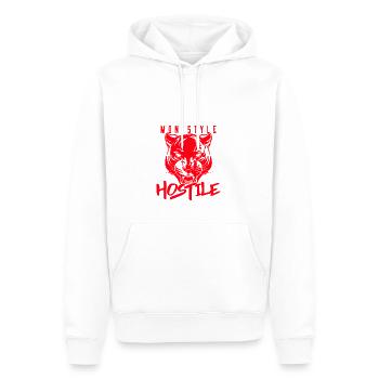 MON STYLE ? HOSTILE ! (panthère) - Sweat à capuche Premium bio Homme - blanc - Devant - Nico (187cm)