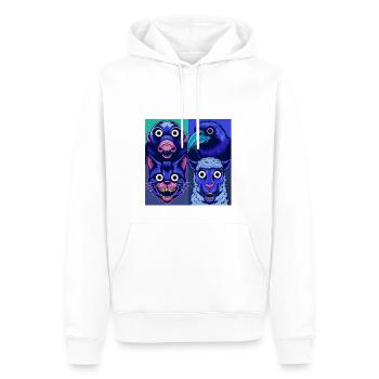 Pop Art Raven Sheep Cat Mole Halloween Animals - Men’s Premium Organic Hoodie - white - Front - Nico (187cm)